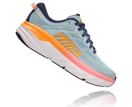 Hoka One One Bondi 7 - Pantofi Mers Dama Albastri / Negrii | RO-q5yei8d